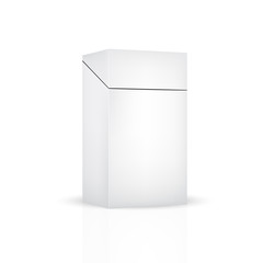 VECTOR PACKAGING: White gray carton box for cigarette on isolated white background. Mock-up template ready for design