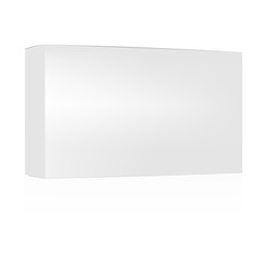 VECTOR PACKAGING: White gray rectangle package box on isolated white background. Mock-up template ready for design