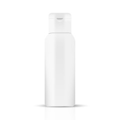 VECTOR PACKAGING: White gray beauty products/cosmetics bottle on isolated white background. Mock-up template ready for design