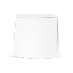 VECTOR PACKAGING: White gray resealable semi small bag on isolated white background. Mock-up template ready for design