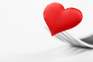 Concept image for Valentines Day dining, on light background