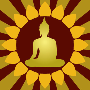 Buddhist concept banner vector illustration