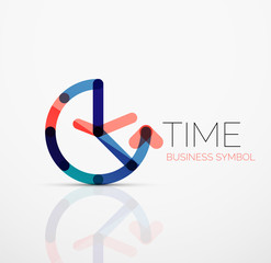 Vector abstract logo idea, time concept or clock business icon. Creative logotype design template