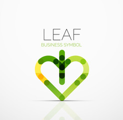 Vector abstract logo idea, eco leaf, nature plant, green concept business icon. Creative logotype design template