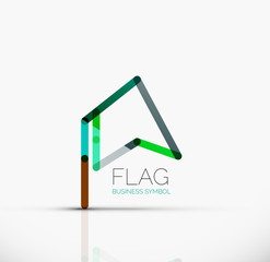 Logo flag, abstract linear geometric business icon