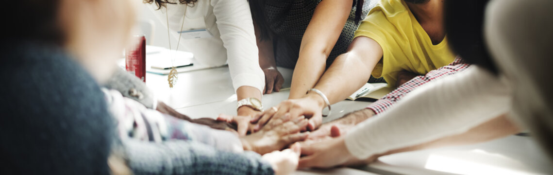 Team Teamwork Join Hands Partnership Concept