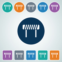 Icon of Road Block in Multi Color Circle & Square Shape. Eps-10.