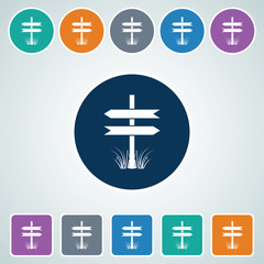 Fototapeta premium Icon of Blank Road Sign in Multi Color Circle & Square Shape. Eps-10.