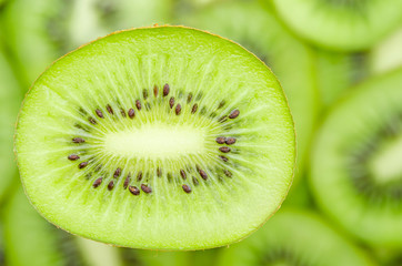 Slices of kiwi fruit.