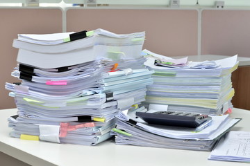 Documents and office supplies at workplace