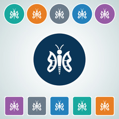 Icon of Butterfly in Multi Color Circle & Square Shape. Eps-10.