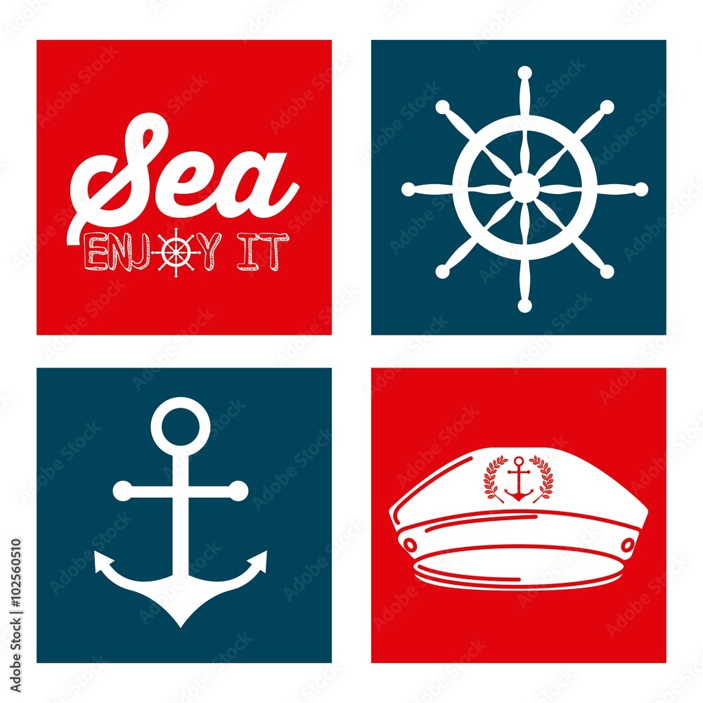 Canvas Prints marine emblem design