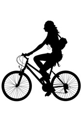 Obraz na płótnie Canvas Sport woman whit bike on white background