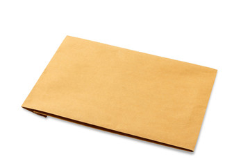 Brown envelope isolated on white