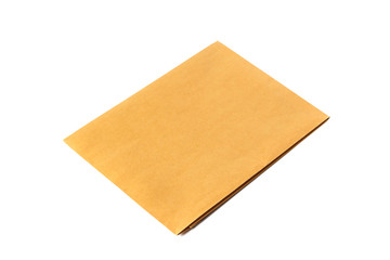Brown envelope isolated on white
