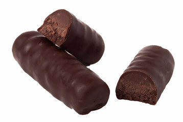 chocolate bars on a white background