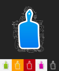 Obraz premium board paper sticker with hand drawn elements