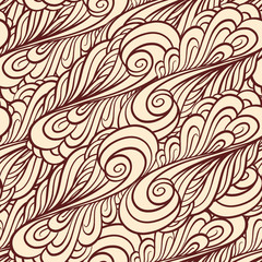 Fantasy decorative ornamental seamless pattern