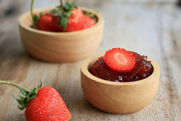 Strawberry jam fresh fruits