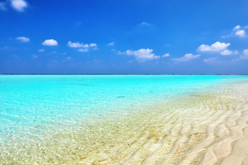 Obraz premium Skyline of Indian Ocean view from tropical island in the Maldiv