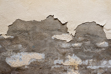 grunge old yellow paint cement wall