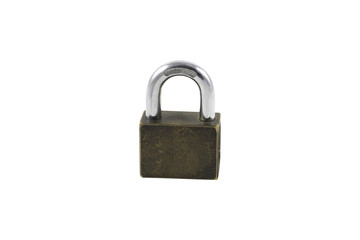 Naklejka premium Lock and key on white background.