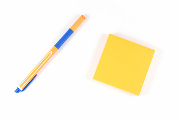 Yellow sticky note on white background.