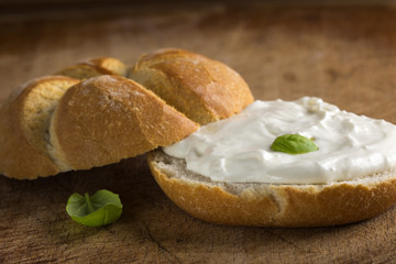 Cream cheese and bread