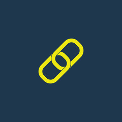 Yellow icon of Link on dark blue background. Eps.10