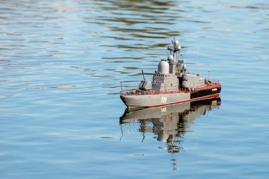 Model of a large missile boat "Stupinets" (hull number 705)