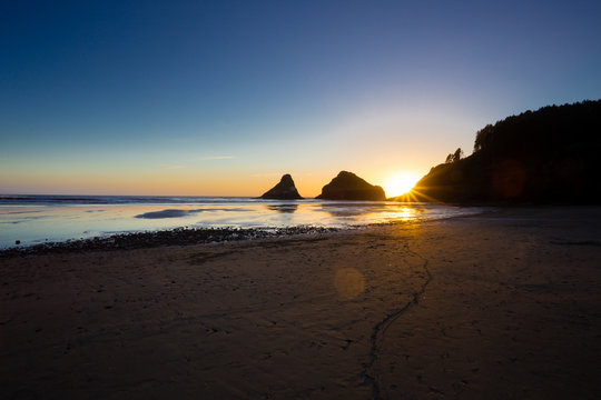 Heceta Head Beach at Sunset on the Oregon Coast © Joshua Rainey