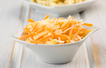 grated cheese and pasta salad