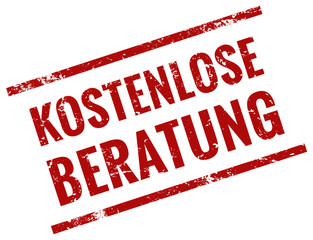 Kostenlose Beratung Stempel rot grunge