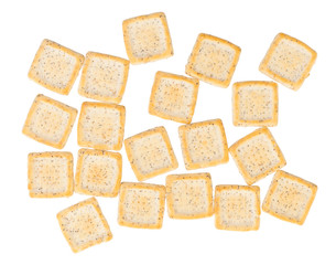 Simple square crackers isolated