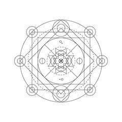 Abstract mystical geometry symbol. Vector linear alchemy, occult and philosophical sign.