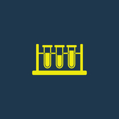 Obraz premium Yellow icon of Laboratory Glass on dark blue background. Eps.10