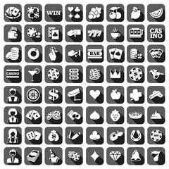 Big set of flat casino icons.