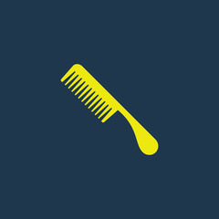 Yellow icon of Comb on dark blue background. Eps.10