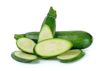 Zucchini isolated on the white background