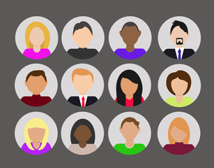 Flat people icons. Vector