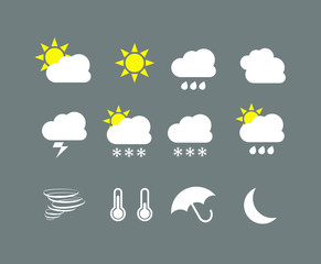 Obraz premium Weather icons set. Vector