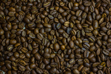black Coffee beans texture background