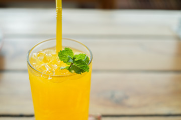 Orange juice. Selective focus.