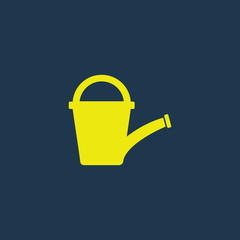 Obraz premium Yellow icon of Watering Can on dark blue background. Eps.10