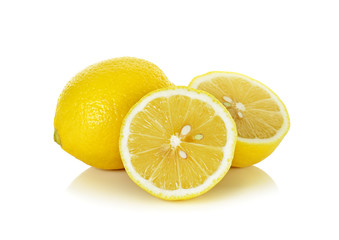 Yellow Lemon isolated on the white background