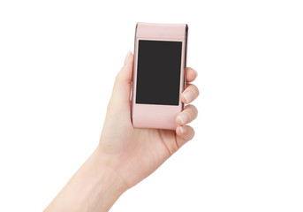 mobile phone in female hand