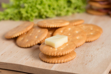 Crackers and cheese.