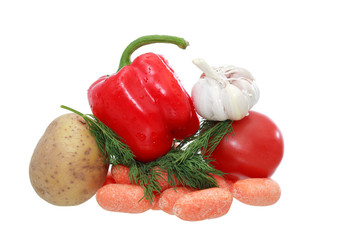 Vegetables On White