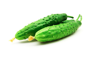 fresh cucumbers isolated on white