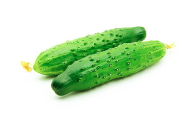 fresh cucumbers isolated on white